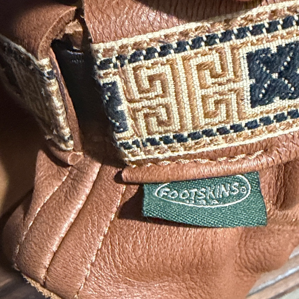 NWT Footskins USA DeerTan Leather Ankle Moccasin Slipper Boots - Picture 5 of 8